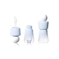 Tube de brillant à lèvres conique avec décor perlé, conteneur vide pour gloss et boue à lèvres, emballage cosmétique