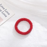 Bracelet perlé élastique de chouchous de cheveux de cristal à la mode de vente chaude