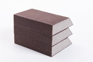 Esponjas de lijado flexibles de 125x75x25mm, bloques de lijado manual de óxido de aluminio de ángulo biselado único, forma rectangular, OEM personalizable - Product Image 2