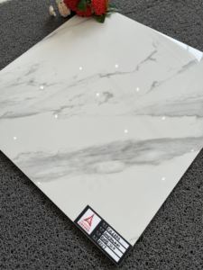 Piastrelle in Ceramica Effetto Marmo Bianco <span class=keywords><strong>Carrara</strong></span> Lucido 24x24, Design Moderno per Pavimenti Domestici, Funzione Mattone Refrattario, Prezzo Conveniente - Product Image 5