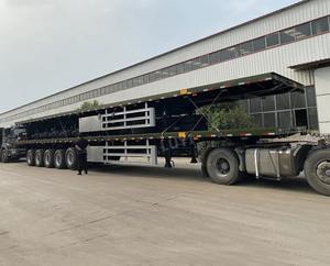 Semirremolque de Plataforma Plana de 3 Ejes para Transporte de Contenedores de Acero de 20 y 40 Pies, 60-100 Toneladas - Product Image 2