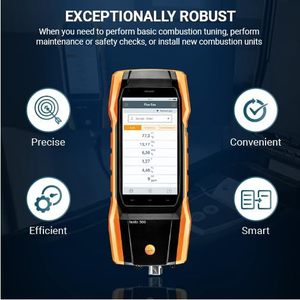 Analyseur de combustion Testo 300 avec sonde et étui pour la mesure des gaz de combustion et de la tirage d'air - Product Image 5