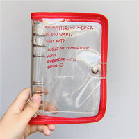 Protège-cahier A5/A6 en PVC coloré de style coréen, mignon et créatif, pour fans, avec pochette pour cartes et journal intime