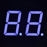 Pantalla LED de 7 Segmentos de 1 Pulgada y 2 Dígitos, Color Azul, Ánodo Común, Tubo Digital Grande de Doble Dígito para Reloj, Contador, Medidor