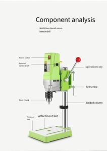 220V Mini Tốc Độ Cao Chính Xác Hạt Máy Phay Hộ Gia Đình Đa Chức Năng Khoan Báo Chí Với Băng Ghế Dự Bị Công Cụ Điện Nguồn - Product Image 2