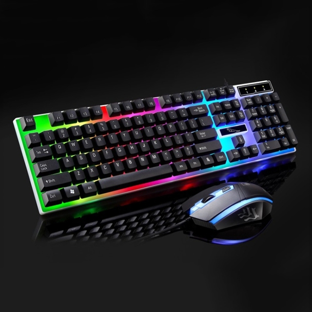 Hot Sell ZGB G21 1600 DPI Professional Wired Colorful Backlight Mechanical Keyboard and Optical Mouse Kit for Laptop, PC