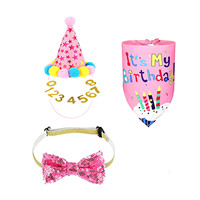 Fournitures de fête pour anniversaire d'animal de compagnie, ballon en forme de patte de chien, chapeau, cravate, bannière, décoration extérieure, écologique, durable, ensemble de fête