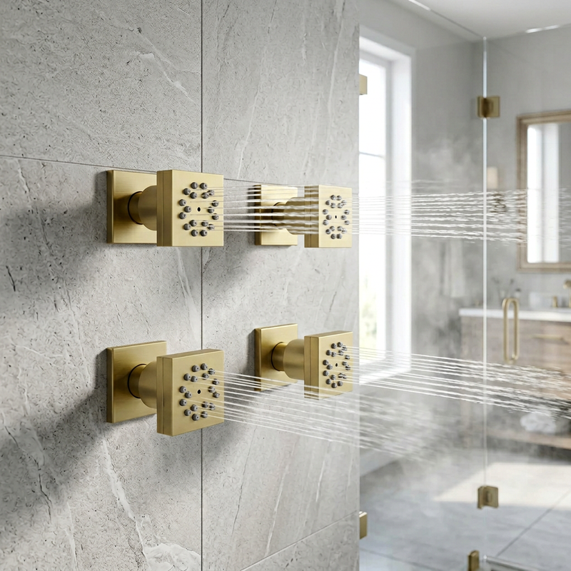 For 4pcs Brass Body Jets Brushed