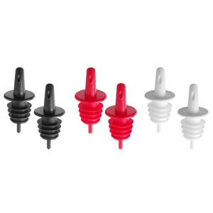 Lot de 6 becs verseurs à débit libre BarUp en noir, blanc et rouge pour hôtels et restaurants - Product Image 1