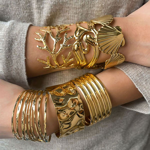 Summer Sea 316L Stainless Steel 14k 18k Pvd Gold Plated Women's Fashion <b>Bracelet</b> & <b>Bangles</b> Fashion Cuff <b>Bracelets</b> for Women - Product Image 1