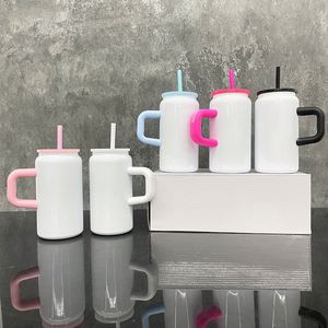 Vaso de Acero Inoxidable Blanco de 16 Onzas con Asa, Envolturas UV DTF para Vinilo - Product Image 4