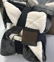 Jeté en sherpa gris Cottonblue, couverture lestée lourde, douce et confortable, en polaire pelucheuse pour canapé, literie, hiver