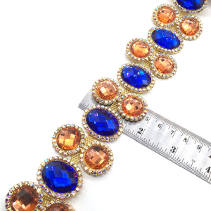 <span class=keywords><strong>Cordon</strong></span> <span class=keywords><strong>diamant</strong></span> en cristal coupe strass de luxe couture garnitures de chaîne en métal pour la décoration de vêtement - Product Image 6