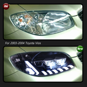 TYPY for 2005-2007 Toyota <b>Vios</b> headlight LED triple-lens conversion kit with daytime running lights and sequential turn signals - Product Image 4