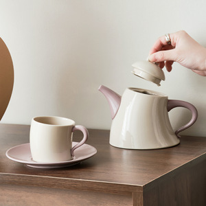 Ensemble tasse à thé et soucoupe de couleur unie, logo personnalisé, tasse à café en céramique de luxe légère, tasse à café avec soucoupe - Product Image 3