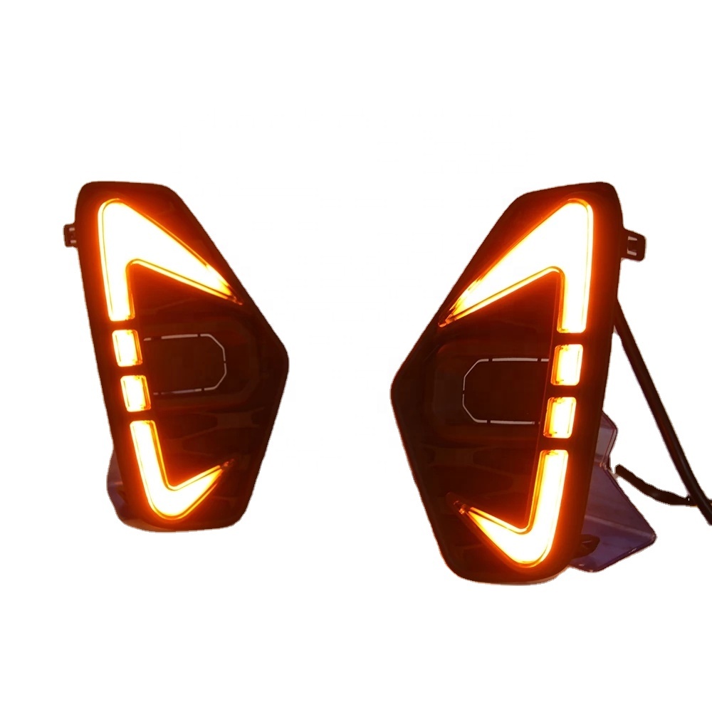 Светодиодные дневные ходовые огни для Nissan NP300 Navara 2020 2021 Drl с поворотники светодио дный для авто DRL Противотуманные фары передние бамперные фары