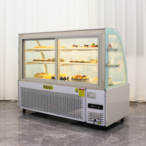 Hiện Đại Tầng Thường Vụ Cong Làm Mát Không Khí Bằng Đá Cẩm Thạch Showcase Lạnh Bánh Hiển Thị Tủ Lạnh Cho Quán Cà Phê Bánh Philippines - Product Image 6