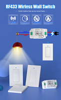 Interrupteur sans fil SIXWGH RF433, sans câblage, 10A 240V, montage mural, adhésif 3M, télécommande, portée 30M, CE FCC, maison intelligente
