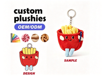 Porte-clés personnalisé en peluche douce en forme de frites pour cadeau promotionnel