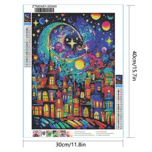 Ville colorée 30X40CM/11.8X15.7in diamant peinture bricolage diamant rond 5d passe-temps suspendu peinture artisanat - Product Image 1
