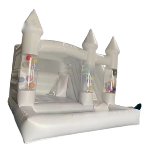 Mới trong 2025 thương mại ngoài trời trẻ em Inflatable lâu đài bouncy Bouncer và ballpit nảy PVC Trắng nhà bị trả lại với Slide - Product Image 1