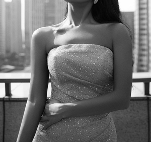 Vestido de Noche Elegante de Alta Calidad <span class=keywords><strong>KDG</strong></span>, Talla Grande, Sin Tirantes, con Acabado de Diamantes y Abertura en la Pierna, Estilo Sirena, Sexy, para Damas de Honor, para Fiestas - Product Image 5