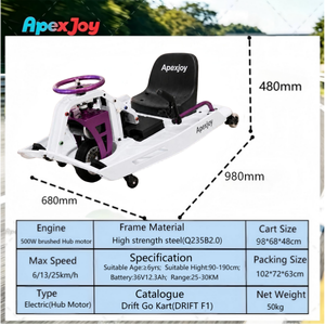 APEXJOY DRIFT F1 - Kart Eléctrico con Chasis de Acero con Recubrimiento Electroforético Q235B, Pared de 2.0mm, Carga de 200kg, Alquiler para Flotas, Venta al por Mayor - Product Image 2