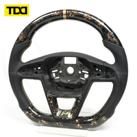 Volant en fibre de carbone véritable TDD, texture dorée forgée, compatible avec Seat León Cupra MK2 MK3, personnalisé