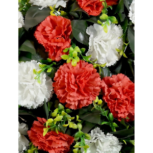 Bouquet de fleurs artificielles de carnations rouges et blanches, couronnes et guirlandes décoratives, arrangement floral pour la décoration de la maison et des événements - Product Image 5