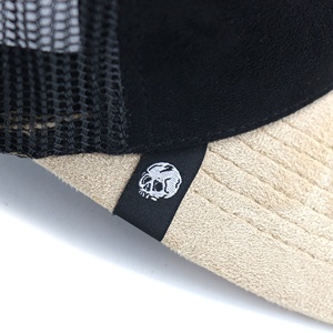 Casquette de camionneur bon marché Prate Label à 5 panneaux en velours suédé et maille avec broderie 3D personnalisée - Product Image 6