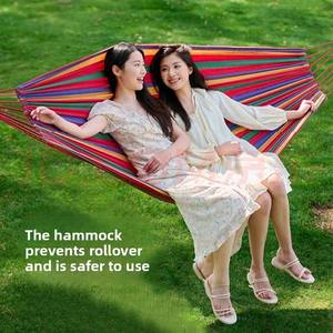 <span class=keywords><strong>Hamac</strong></span> de camping <span class=keywords><strong>en</strong></span> plein air durable pour adultes enfants chaise balançoire épaissie anti-basculement fonction de suspension chaise d'intérieur de patio <span class=keywords><strong>en</strong></span> coton - Product Image 5
