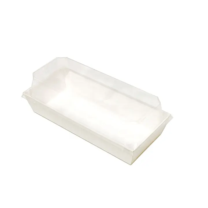 Boîte à gâteaux en papier Kraft avec couvercle transparent pour animaux de compagnie, boîte d'emballage de Sandwich en plastique