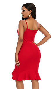 Robe d'été moulante Sexy et décontractée, tenue de soirée à bandes fendues, Mini découpe personnalisée, 2021 - Product Image 4