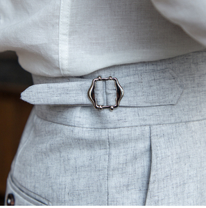2024 nouveau printemps et été hommes Naples droite taille haute gris clair confortable affaires polyvalent pantalons longs hommes - Product Image 6