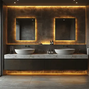 Hotel Project <strong>Bathroom</strong> Vanity Unit Floating <strong>Bathroom</strong> Black Vanity Modern <strong>Style</strong> <strong>Bathroom</strong> Cabinets for Sale - Product Image 4