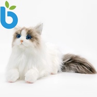 Jouets en peluche de simulation de chat, décorations d'intérieur apaisantes, en maille lavée, cadeaux d'anniversaire pour enfants, personnalisation prise en charge