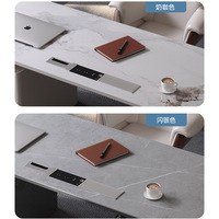 Bureaux et chaises de bureau italiens de luxe Rock Plate Home Bureau du directeur général d'étude à l'italienne Bureau d'ordinateur