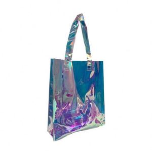 Sac à bandoulière transparent personnalisé pour femme, sac de shopping en PVC holographique laser, sac fourre-tout pour femme - Product Image 2
