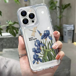 เคสโทรศัพท์ที่เหมาะสำหรับ iPhone 17 Pro Max ลายแมลงปอและดอกไอริส ดีไซน์เฉพาะตัว ตัดแต่งอย่างแม่นยำ ปกป้องเต็มรูปแบบ กันกระแทก - Product Image 4