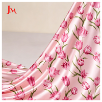 Tissu satiné 100% polyester de luxe, tissé sur mesure, imprimé floral, pour robe femme
