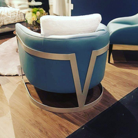 Fauteuil de salon de luxe en acier inoxydable, chaise de canapé en velours en forme de V pour hôtel, café, maison, club