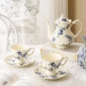 法国复古下午茶杯杯壶套装茶托咖啡杯英国家庭宫廷风格瓷器礼品盒可爱马克杯