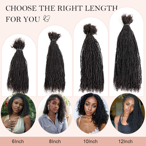 Extensiones de Cabello Humano de Lujo de 8-20 Pulgadas, Sister Locks Hechas a Mano, Interlock Locs con Puntas Rizadas, Microlocs, Dreadlocks Suaves Permanentes, Cabello Virgen - Product Image 3