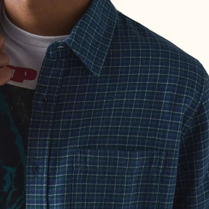 New Arrival Loose Relax 100% Cotton <strong>Shirts</strong> Men Long Sleeve Plaid Custom Logo Print Men <strong>Shirt</strong> - Product Image 4