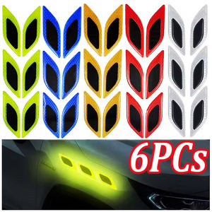 6 pièces/ensemble autocollants réfléchissants de voiture autocollant d'avertissement de sécurité anti-rayures pour camion Auto moteur accessoires décoratifs extérieurs - Product Image 1