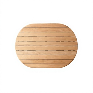 Table de bar extérieure en teck et corde, comptoir de jardin moderne à lignes verticales pour projets de villas et d'hôtels - Product Image 3