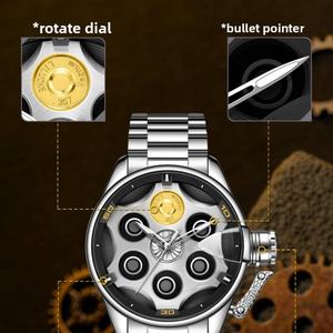 Reloj de Cuarzo Giratorio para Hombre, Moderno, de 44 mm, de Acero Inoxidable, Resistente al Agua y a los Arañazos, Creativo, Analógico - Product Image 6
