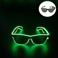 Nouvelles lunettes fluorescentes LED lumineuses sans fil pour fêtes, avec verres à effet de lumière froide et lentilles à encre luminescente