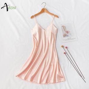 Vestito da notte Sexy da notte per vestaglia di seta Femme Chemise - Product Image 1