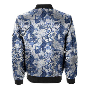 <b>Men</b> <b>Thin</b> Breathable Stand Collar Front Logo Winter Bomber <b>Jacket</b> with Custom Sublimation Design - Product Image 4